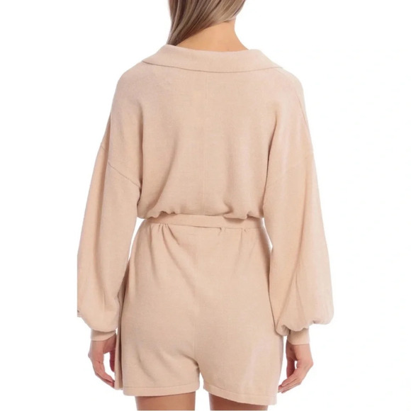 Avec Les Filles Belted Knit Romper Oat size Oversized XS - Picture 7 of 8